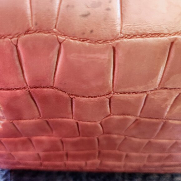 Vintage Guess Pink Crocodile Rhinestone Purse - Picture 4 of 12
